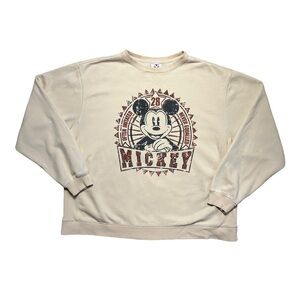 Disney Beige Oversized Long Sleeve Crewneck Sweatshirt US L